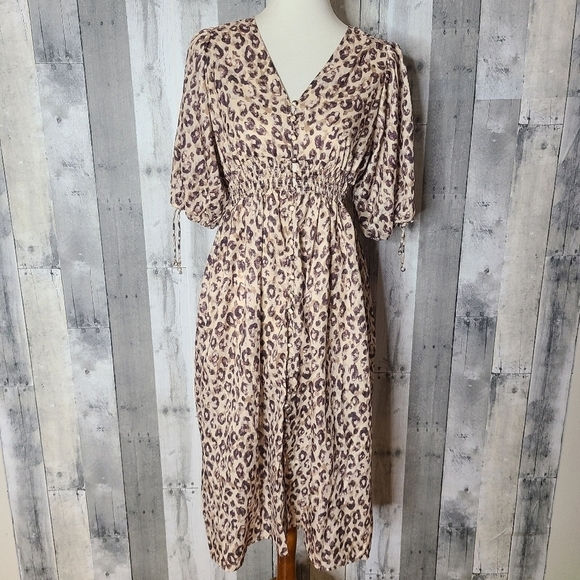 NEW 70/21 Small Animal Print Button Front Dress - Picture 2 of 10